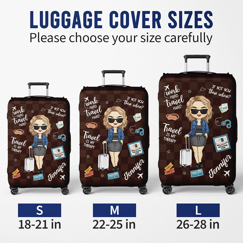 Vivez sans excuses, voyagez sans regrets - Housse de bagage personnalisée - Cadeau de vacances, cadeau pour les amateurs de voyages d'aventure
