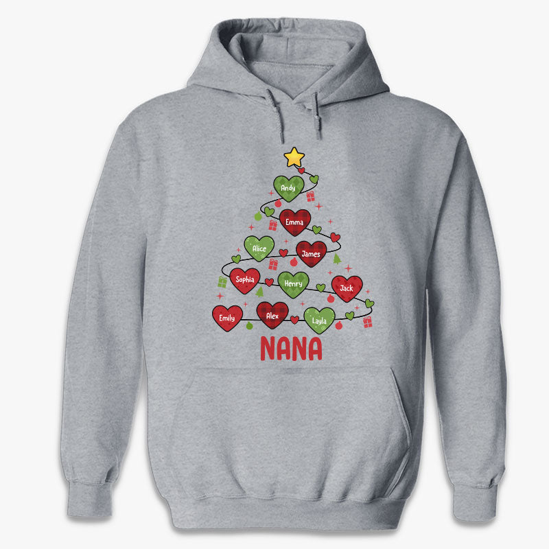 T-shirt, sweat à capuche et sweat-shirt unisexe personnalisé pour grand-mère et enfants - Cadeau de Noël pour maman et grand-mère