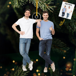 Décorations de Noël personnalisées à télécharger avec photo : « Mes frères, mes amis pour toujours » – Décoration personnalisée en acrylique pour la famille – Cadeau de Noël pour frères et sœurs, cousins