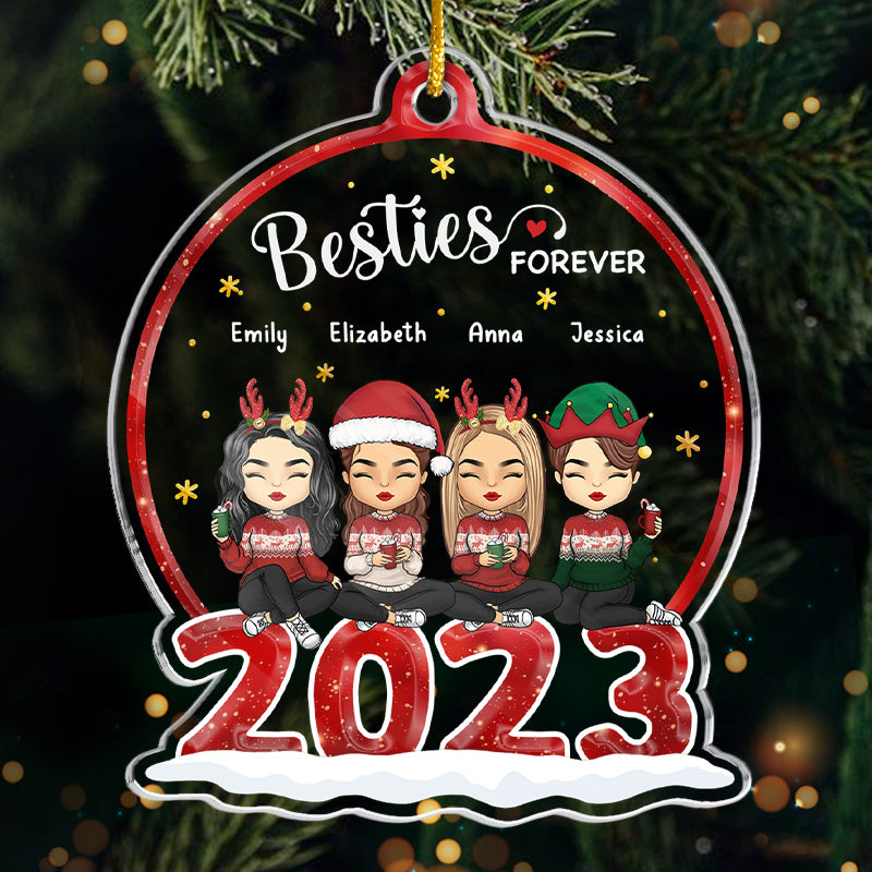 Nous sommes une grande famille - Décoration personnalisée pour la famille - Boule à neige en acrylique - Cadeau de Noël pour frères et sœurs, cousins, amis