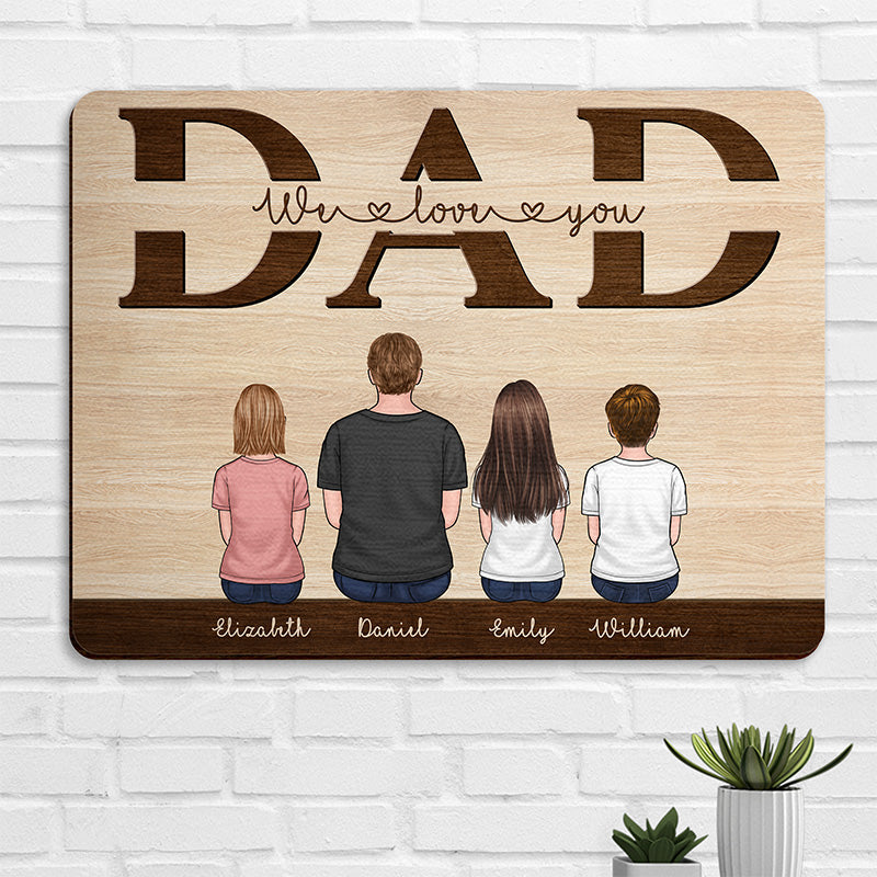 Mon super papa - Panneau rectangulaire personnalisé en bois pour décoration d'intérieur - Cadeau de pendaison de crémaillère pour papa