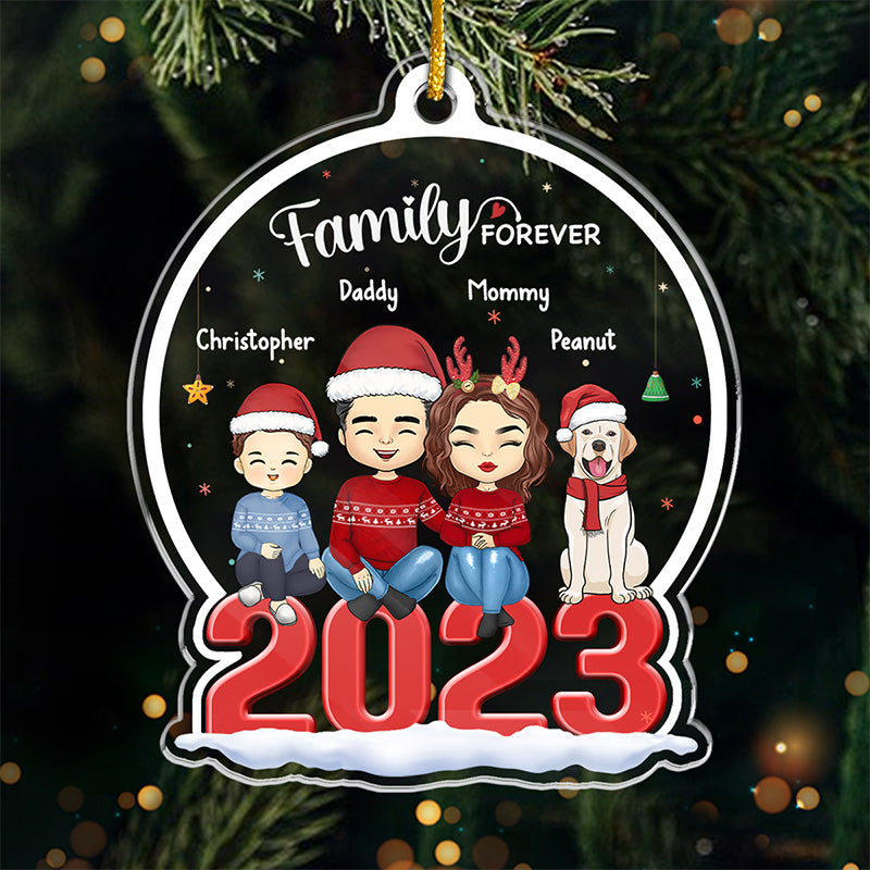 C'est la plus belle période de l'année - Ornement personnalisé pour la famille - Forme personnalisée en acrylique - Cadeau de Noël pour les membres de la famille