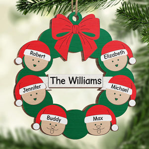 Family Where Love Never Ends - Family Personalized Custom Ornament - Wood Custom Shaped - Christmas Gift For Family Members