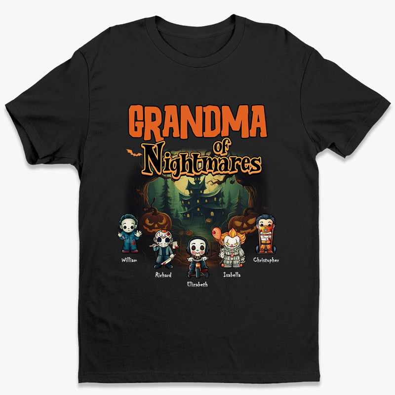 Grand-mère des cauchemars - T-shirt, sweat à capuche et sweat-shirt unisexe personnalisé pour la famille - Cadeau d'Halloween pour grand-mère