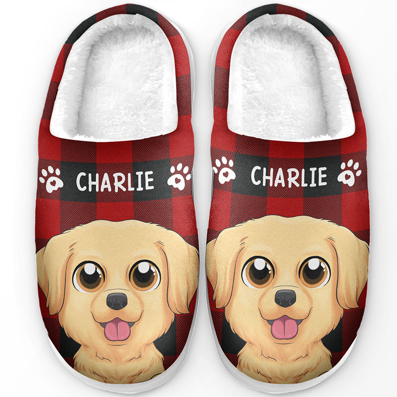 Le bonheur commence par un nez mouillé - Chaussons moelleux personnalisés pour chiens et chats - Cadeau pour propriétaires et amoureux des animaux