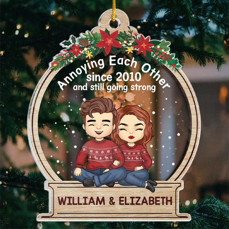Nous nous ennuyons mutuellement depuis - Ornement personnalisé pour couple - Forme personnalisée en acrylique - Cadeau de Noël pour mari et femme, anniversaire