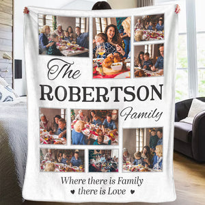 Custom Photo Love You To The Moon And Back - Family Personalized Custom Blanket - Gift For Family Members