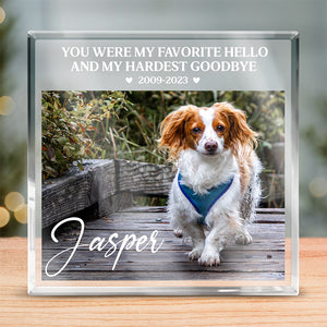 Custom Photo We Miss You - Memorial Personalized Custom Square Shaped Acrylic Plaque - Christmas Gift, Sympathy Gift For Pet Owners, Pet Lovers