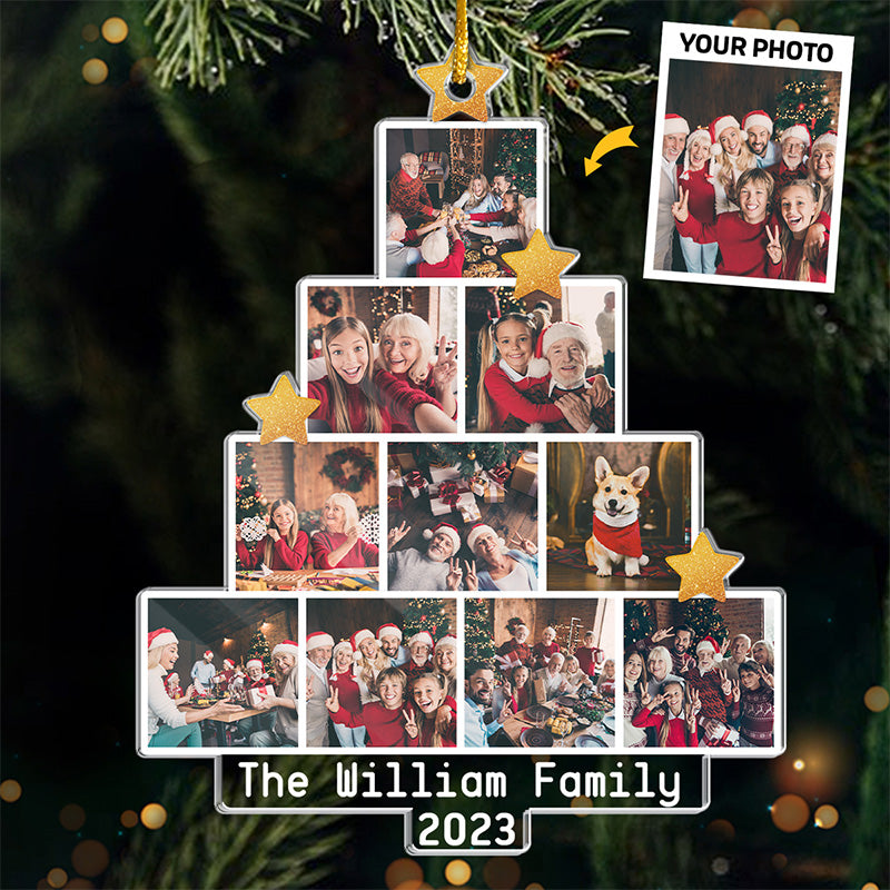 Photo personnalisée Créez des moments précieux ensemble - Ornement personnalisé personnalisé pour la famille - Forme personnalisée en acrylique - Cadeau de Noël pour les membres de la famille