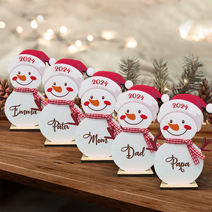Noël est l'endroit où le bonhomme de neige le plus mignon de tous - Noms de lieux de Noël personnalisés avec bonhomme de neige - Décoration de Noël, cadeau souvenir, décoration de table, cadeaux, cadeau de Noël