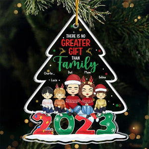 La famille fait de cette maison un foyer - Ornement personnalisé pour la famille - Forme personnalisée en acrylique - Cadeau de Noël pour les membres de la famille