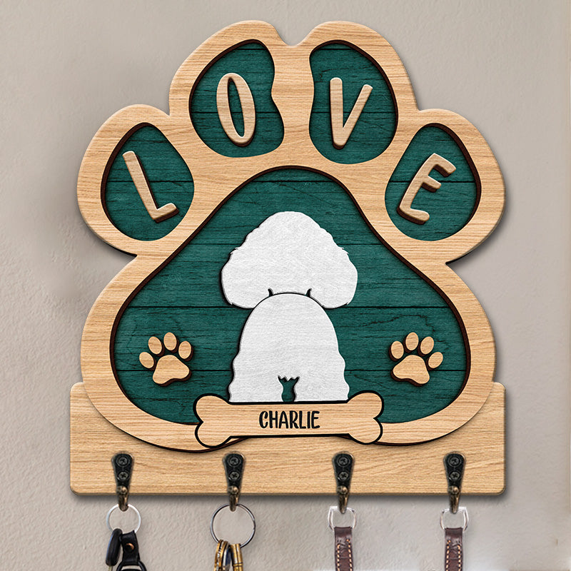La vie est meilleure avec un bébé en fourrure – Porte-clés personnalisé en forme de patte de chien – Cadeau pour les propriétaires et les amoureux des animaux
