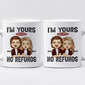 Happier With You - Couple Personalized Custom Mug - Gift For Husband Wife, Anniversary