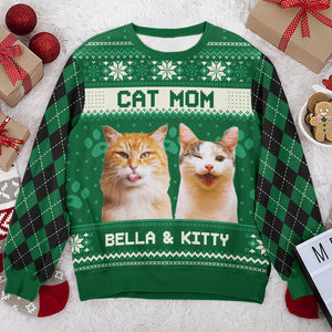 Custom Photo Home Is Where My Cat Is - Cat Personalized Custom Ugly Sweatshirt - Unisex Wool Jumper - Christmas Gift For Pet Owners, Pet Lovers