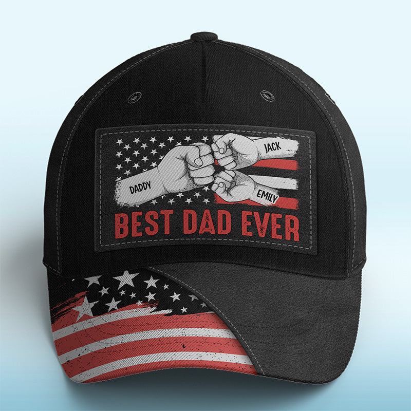 Meilleur papa de tous les temps - Casquette personnalisée pour la famille, casquette classique à imprimé intégral - Cadeau de fête des pères, d'anniversaire pour papa et grand-père