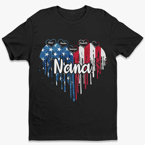 Grand-mère et ses enfants - T-shirt patriotique unisexe personnalisé, sweat à capuche, sweat-shirt - Jour de l'Indépendance, 4 juillet, cadeau d'anniversaire pour grand-mère