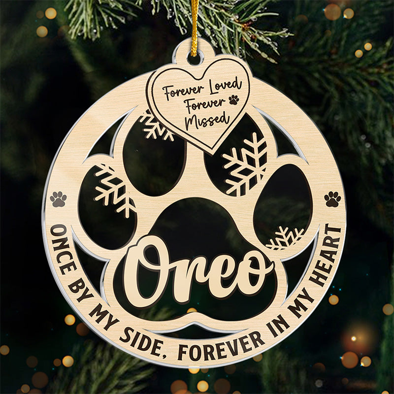 Aimé pour toujours, regretté pour toujours - Ornement commémoratif personnalisé - Forme personnalisée en acrylique - Cadeau de Noël, cadeau de condoléances pour les propriétaires d'animaux et les amoureux des animaux