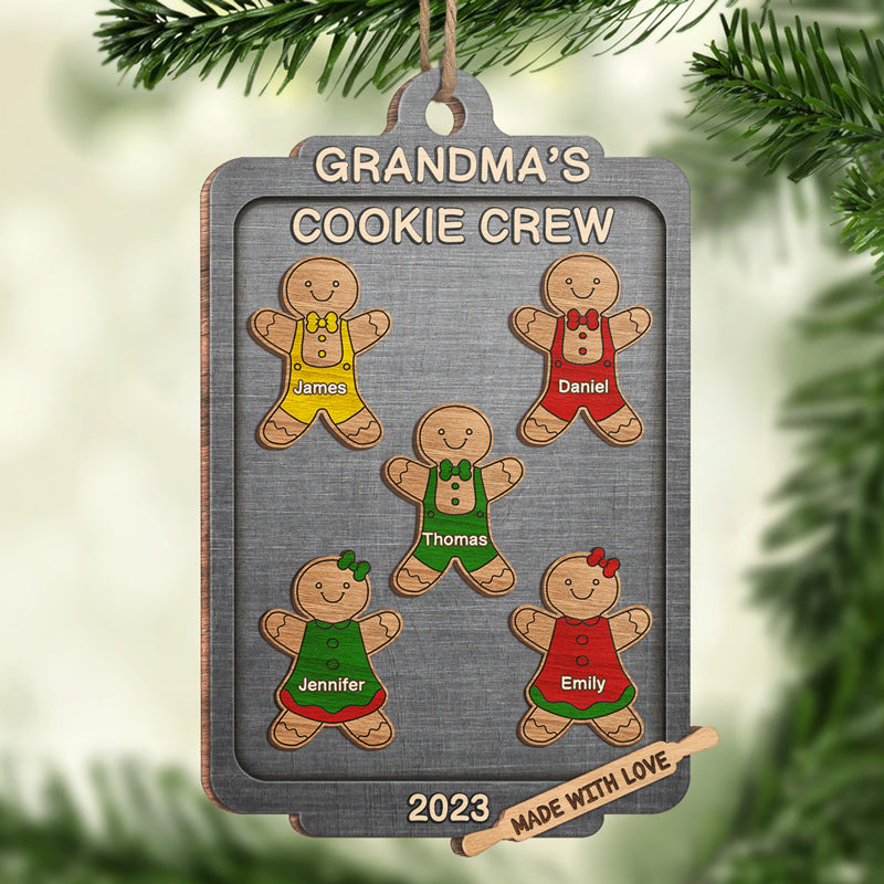 Mon équipe de biscuits parfaite - Décoration familiale personnalisée - Forme en bois personnalisée - Cadeau de Noël pour les membres de la famille