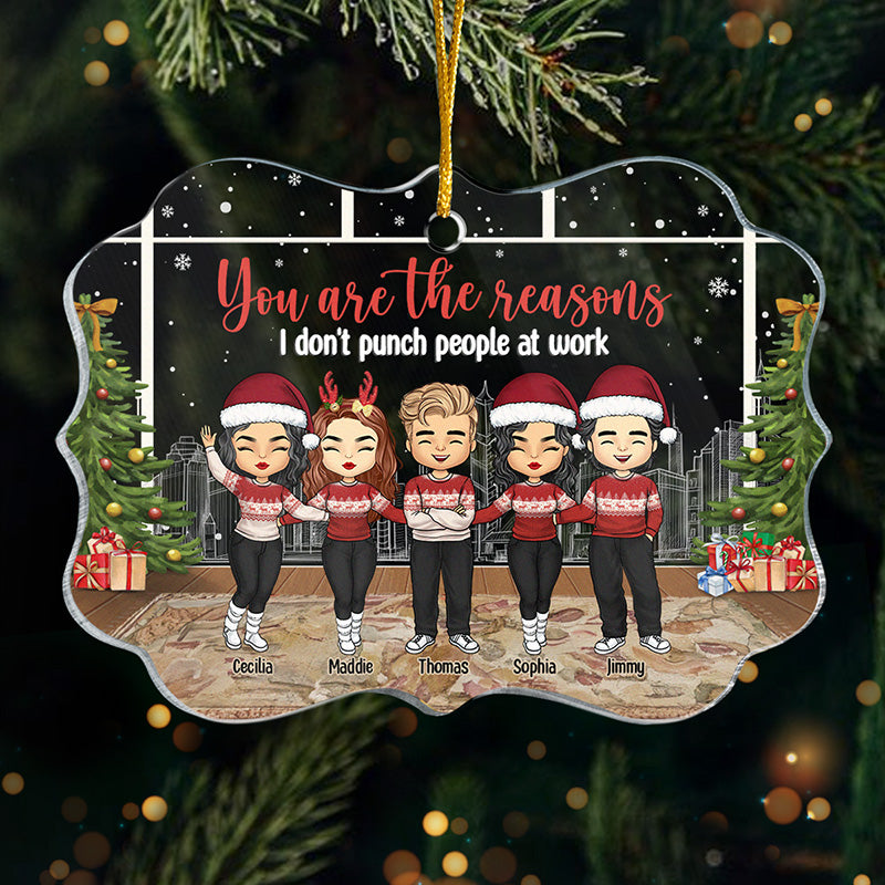 You Are The Reasons - Coworker Personalized Custom Ornament - Acrylic Benelux Shaped - Christmas Gift For Coworkers, Work Friends, Colleagues