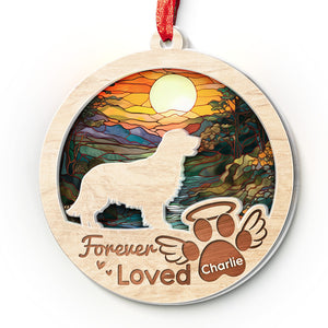 Tu as laissé des empreintes de pattes sur mon cœur - Ornement attrape-soleil personnalisé commémoratif - Forme ronde en acrylique - Cadeau de condoléances pour les propriétaires d'animaux et les amoureux des animaux