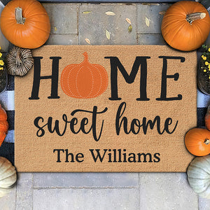 Bienvenue chez vous, doux chez vous ! Tapis décoratif personnalisé pour la maison ! Cadeau d'Halloween pour les membres de la famille