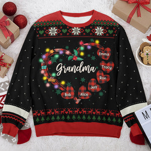 L'amour d'une grand-mère est le ciment réconfortant qui unit les générations - Sweat-shirt personnalisé pour la famille - Pull en laine unisexe - Cadeau de Noël pour les membres de la famille