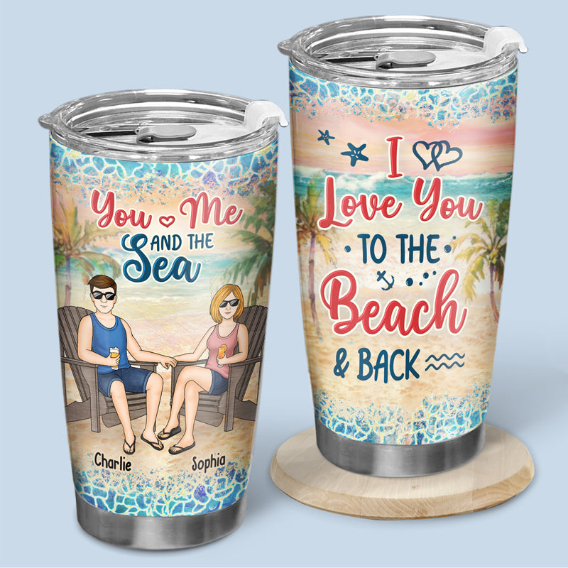 Toi, moi et la mer - Verre personnalisé pour couple - Cadeau pour mari et femme, anniversaire