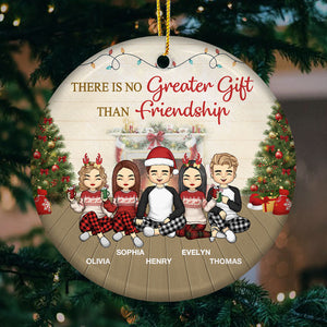 Meilleurs amis, voici une autre année - Ornement personnalisé Bestie - Forme ronde en céramique - Cadeau de Noël pour meilleures amies, BFF, sœurs