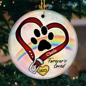 A Piece Of My Heart Is In Heaven - Memorial Personalized Custom Ornament - Ceramic Round Shaped - Christmas Gift, Sympathy Gift For Pet Owners, Pet Lovers
