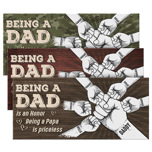 Être papa est un honneur - Panneau rectangulaire personnalisé en bois pour décoration d'intérieur - Cadeau de pendaison de crémaillère pour papa et grand-père