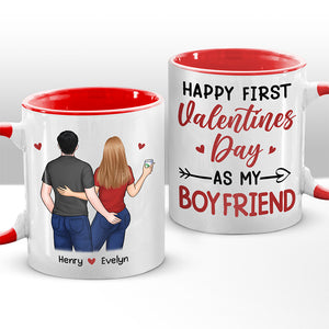 Joyeuse Saint-Valentin ! Tasse personnalisée avec accents pour couple ! Cadeau de Saint-Valentin pour mari et femme, anniversaire, première Saint-Valentin ensemble.