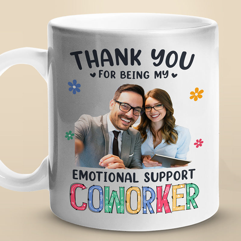 Tasse personnalisée avec photo « Merci d'être mon thérapeute bénévole » - Cadeau pour collègues, collègues de travail, collègues