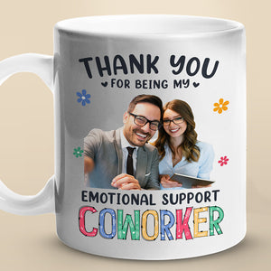 Tasse personnalisée avec photo « Merci d'être mon thérapeute bénévole » - Cadeau pour collègues, collègues de travail, collègues