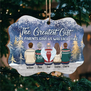 Le plus beau cadeau - Décoration familiale personnalisée - Bois en forme de Benelux - Cadeau de Noël pour les membres de la famille