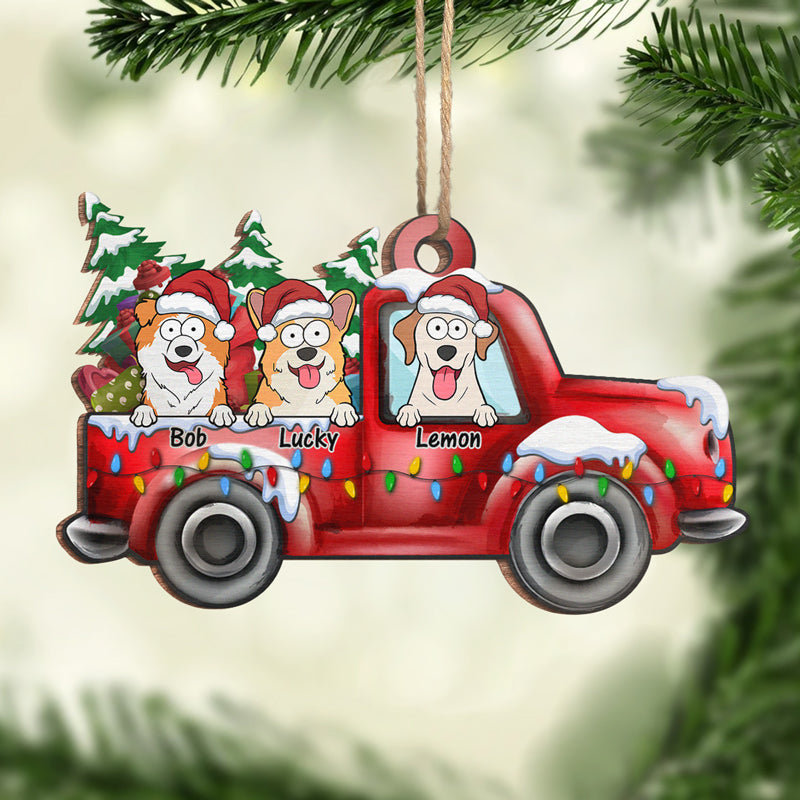 C'est la période la plus merveilleuse de l'année - Ornement personnalisé pour chien - En forme de voiture en bois - Cadeau de Noël pour les propriétaires d'animaux et les amoureux des animaux