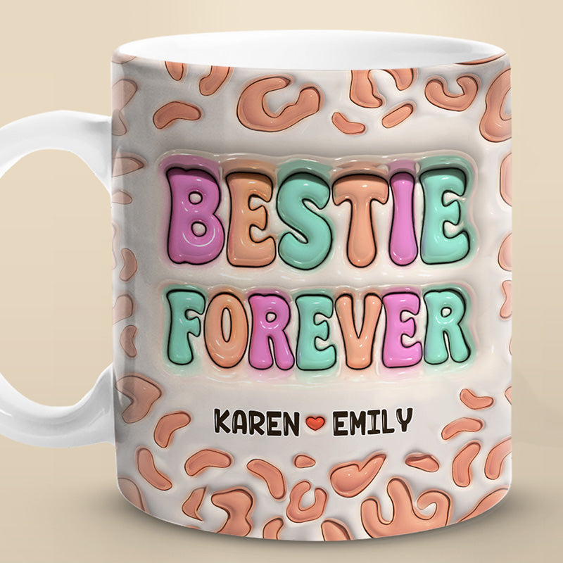Tasse personnalisée « Meilleurs amis pour les meilleurs amis » avec effet gonflable 3D – Cadeau pour les meilleures amies, les meilleures amies et les sœurs
