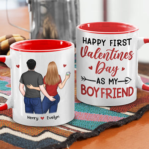 Joyeuse Saint-Valentin ! Tasse personnalisée avec accents pour couple ! Cadeau de Saint-Valentin pour mari et femme, anniversaire, première Saint-Valentin ensemble.