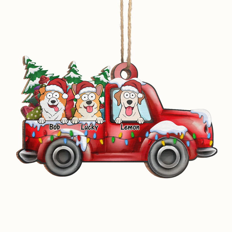 C'est la période la plus merveilleuse de l'année - Ornement personnalisé pour chien - En forme de voiture en bois - Cadeau de Noël pour les propriétaires d'animaux et les amoureux des animaux