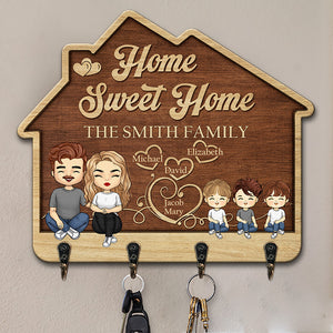 Bienvenue chez nous - Porte-clés personnalisé en forme de maison - Cadeau pour les membres de la famille