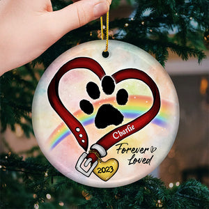 A Piece Of My Heart Is In Heaven - Memorial Personalized Custom Ornament - Ceramic Round Shaped - Christmas Gift, Sympathy Gift For Pet Owners, Pet Lovers