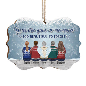 Too Beautiful To Forget - Family Personalized Custom Ornament - Wood Benelux Shaped - Christmas Gift For Family Members