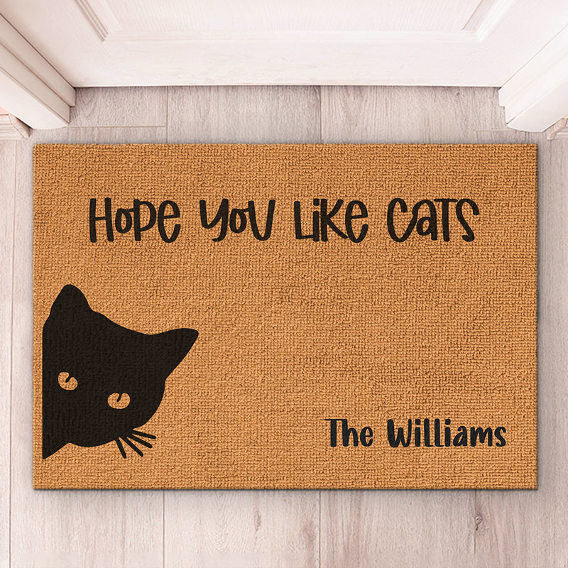 J'espère que vous aimez les chats ou les chiens - Tapis décoratif personnalisé pour chien et chat - Cadeau de pendaison de crémaillère pour les propriétaires d'animaux et les amoureux des animaux