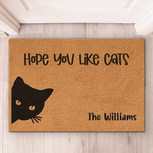 J'espère que vous aimez les chats ou les chiens - Tapis décoratif personnalisé pour chien et chat - Cadeau de pendaison de crémaillère pour les propriétaires d'animaux et les amoureux des animaux