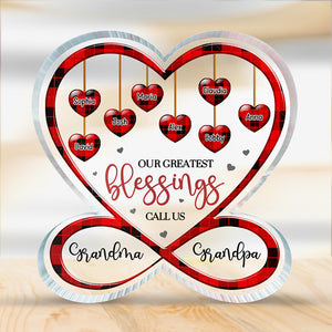 J'adore être appelé grand-mère, grand-père ! Plaque acrylique personnalisée en forme de cœur infini pour la famille ! Cadeau pour les membres de la famille