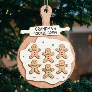 L'équipe de biscuits parfaite - Décoration familiale personnalisée - Forme en bois personnalisée - Cadeau de Noël pour les membres de la famille
