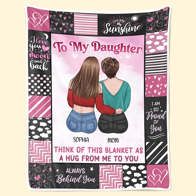 A Mother's Treasure Is Her Daughter - Family Personalized Custom Blanket - Christmas Gift From Mom