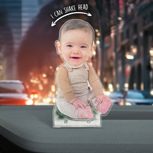 Photo personnalisée d'un bébé adorable - Support personnalisé pour la famille avec tête secouée - Téléchargez une photo, cadeau pour les membres de la famille