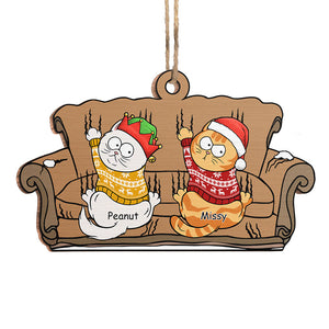 Pawsome Adventures - Décoration personnalisée en forme de chat - Bois - Cadeau de Noël pour les propriétaires et les amoureux des animaux