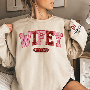 Where There Is Love There Is Life - Couple Personalized Custom Unisex Sweatshirt With Design On Sleeve - Gift For Husband Wife, Anniversary