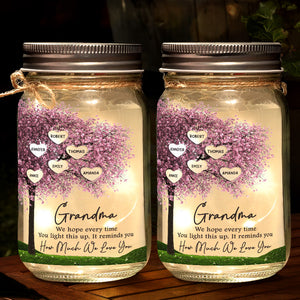It Reminds You How Much We Love You - Family Personalized Custom Mason Jar Light - Gift For Mom, Grandma